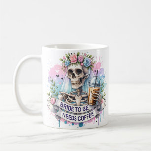 Eerie Elegance: Skeleton Bride Coffee Mug