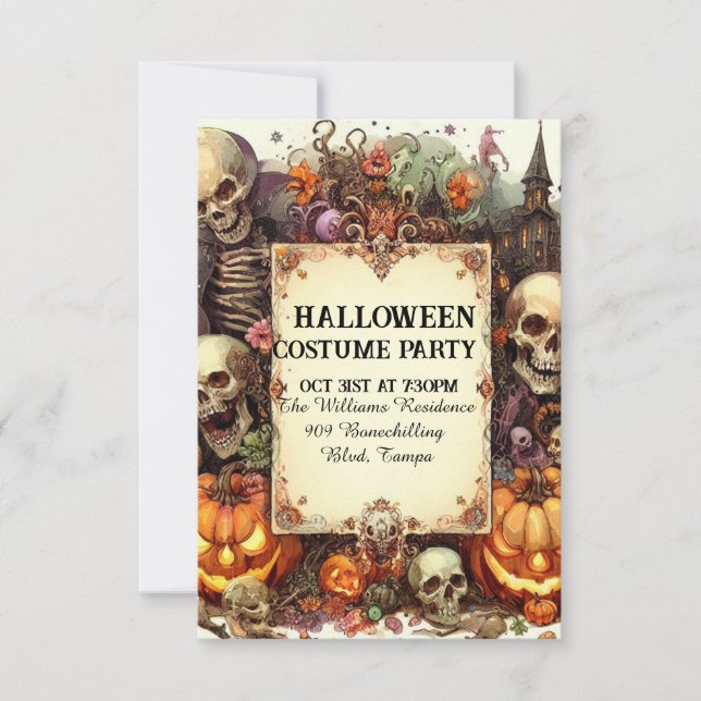 Eerie Evening Invite: Personalised Halloween Party Invitation (Front)