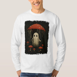 Eerie Forest Ghost Under Dripping Mushroom T-Shirt