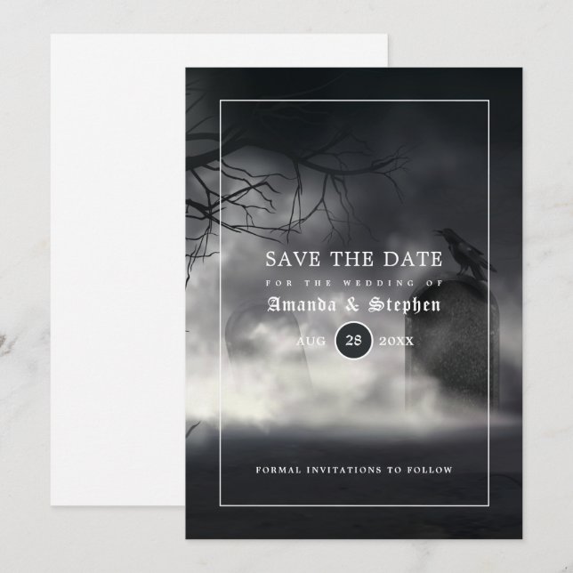 Eerie Gothic Wedding Save The Date (Front/Back)
