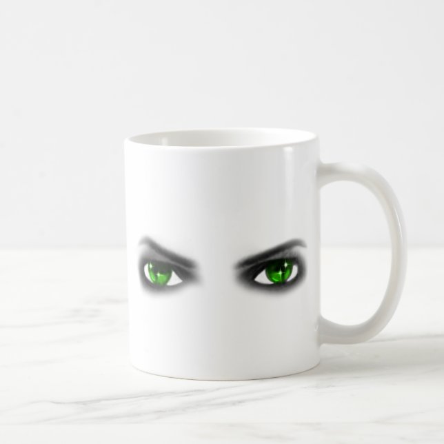 Eerie Green Eyes Coffee Mug (Right)