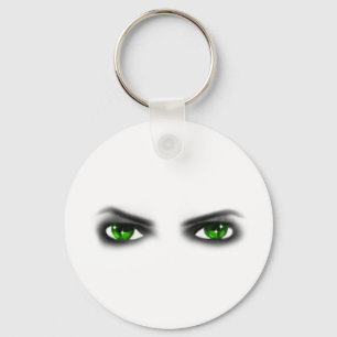 Eerie Green Eyes Key Ring