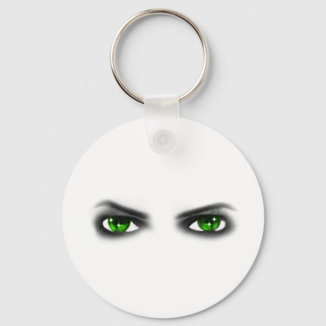 Eerie Green Eyes Key Ring (Front)