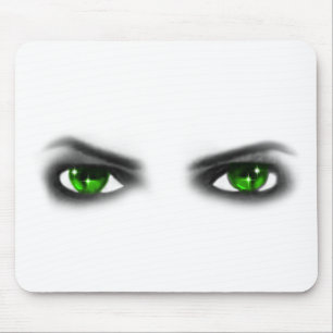 Eerie Green Eyes Mouse Mat