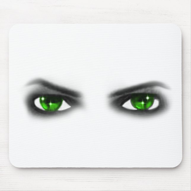 Eerie Green Eyes Mouse Mat (Front)