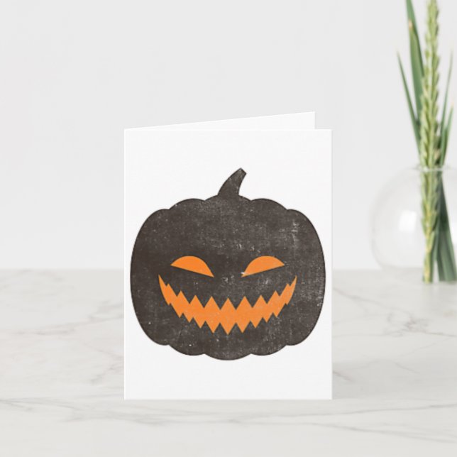 Eerie Halloween Jack-o-lantern Pumpkin  Card (Front)