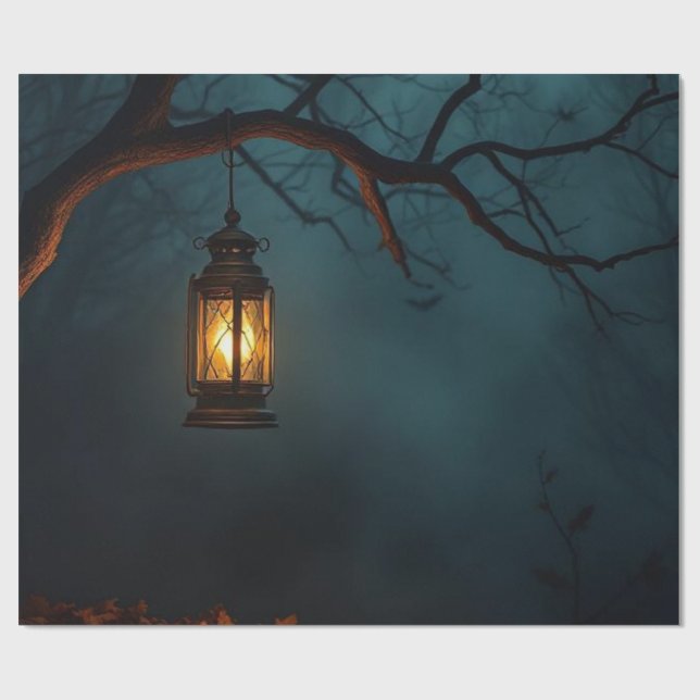Eerie Halloween Lantern Gift Wrap – Limited (Flat)