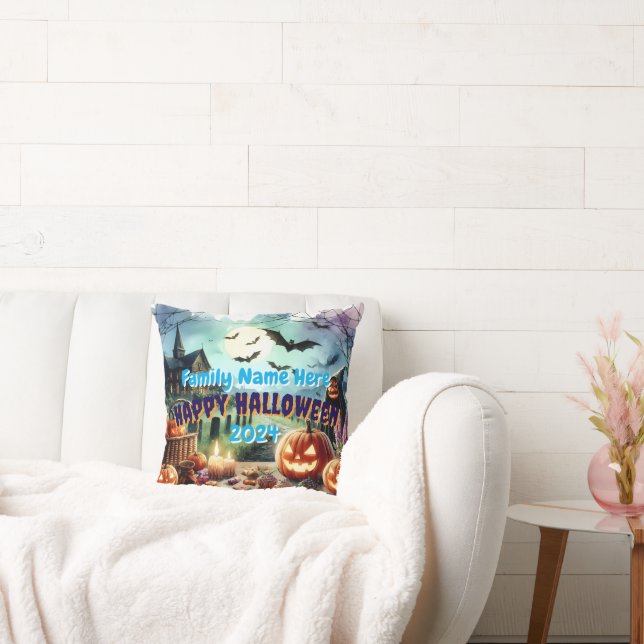 Eerie Halloween Night Watercolor Cushion (Couch)