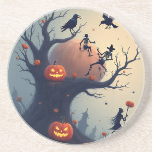Eerie Halloween Tree Coaster