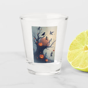 Eerie Halloween Tree Shot Glass