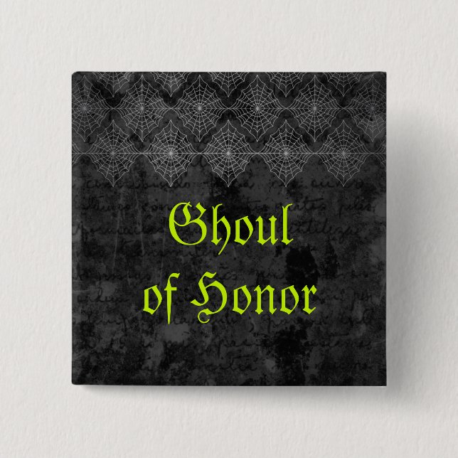 Eerie Halloween Wedding Button (Front)