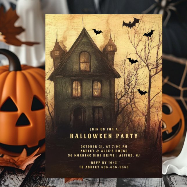 Eerie Haunted House Halloween Invitation (Creator Uploaded)