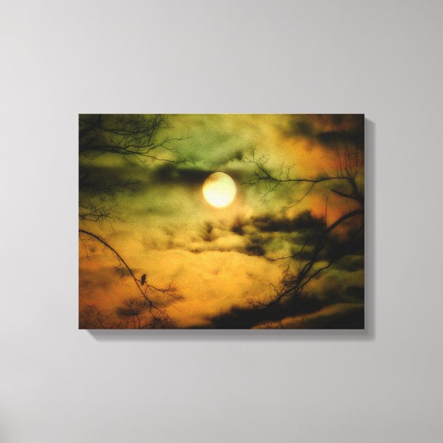 Eerie Moonlit Sky Canvas Print (Front)