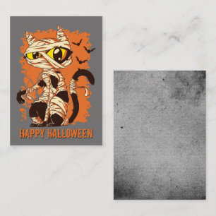 Eerie Mummy Cat Happy Halloween Business Card
