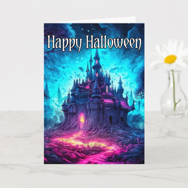 Eerie Old Haunted House | Happy Halloween Card (Small Plant)