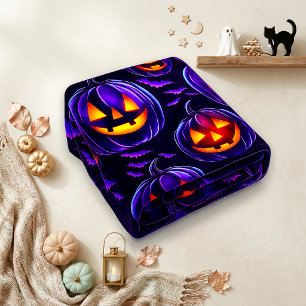 Eerie Purple Gothic Pumpkin Fleece Blanket