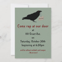 Eerie Raven Halloween Party Invitation