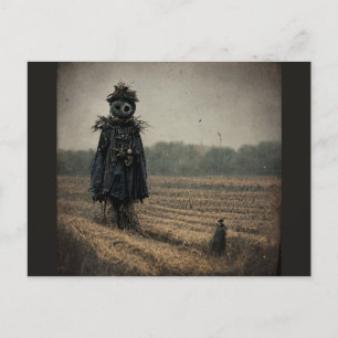 Eerie Scarecrow Holiday Postcard