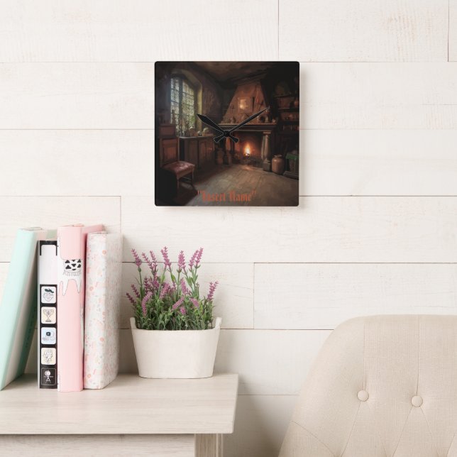 Eerie Seclusion Square Wall Clock (Reading Room)