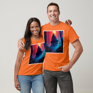 Eerie Shadow in Crimson Woods Design T-Shirt