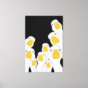 Eerie Surveillance: Geese Monitoring from Space Canvas Print