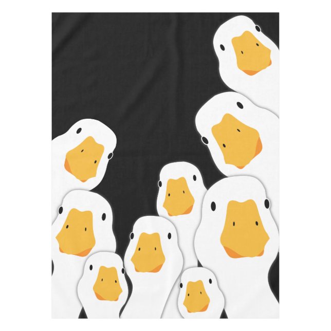 Eerie Surveillance: Geese Monitoring from Space Tablecloth (Front)