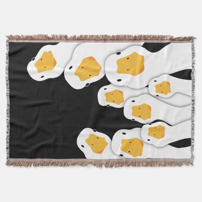 Eerie Surveillance: Geese Monitoring from Space Throw Blanket (Front)
