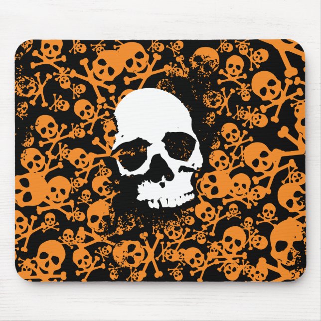 Eerie Symmetry: A Vibrant Array of Colourful Human Mouse Mat (Front)
