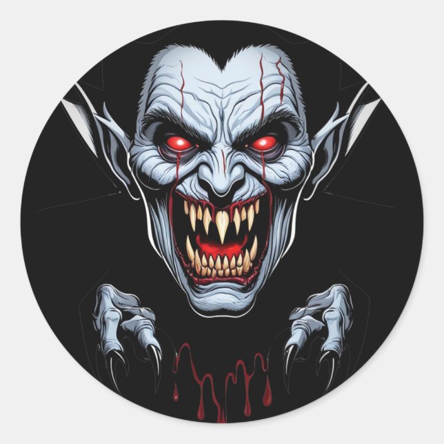 Eerie Vampire Face Sticker (Front)