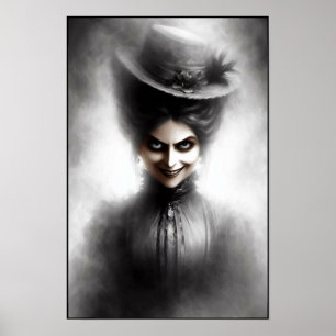 Eerie Victorian Era Portrait Art Poster