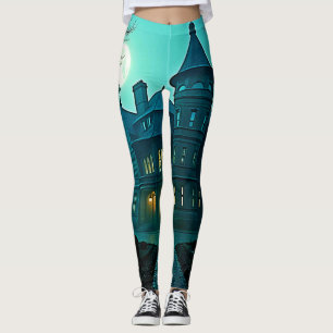 Eerie Victorian Mansion Moonlight Leggings