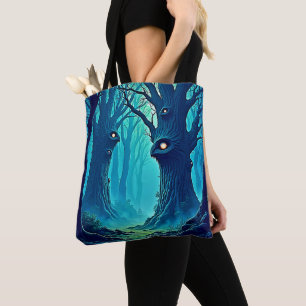 Eerie Woodland Eyes Tote Bag