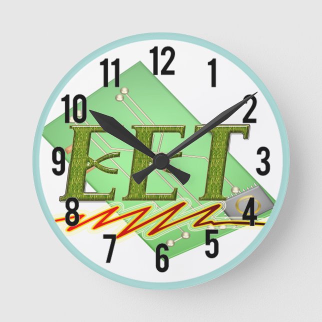 EET - ELECTRICAL ENGINEER TECH CIRCUIT BOARD LOGO ROUND CLOCK (Front)