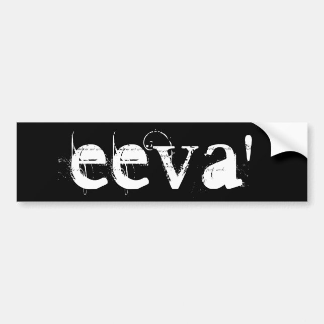EEVA' White Print Name Bumper Sticker (Front)
