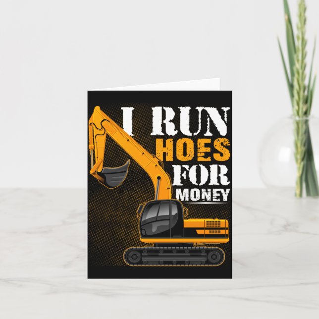 Eever I Run Cute Ss Cute Sss For Money Funny Excav Card (Front)