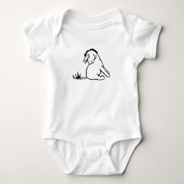 Eeyore Looking at His Tail Baby Bodysuit  (Front)