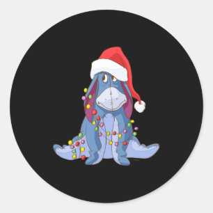 Eeyore Santa Claus  Classic Round Sticker