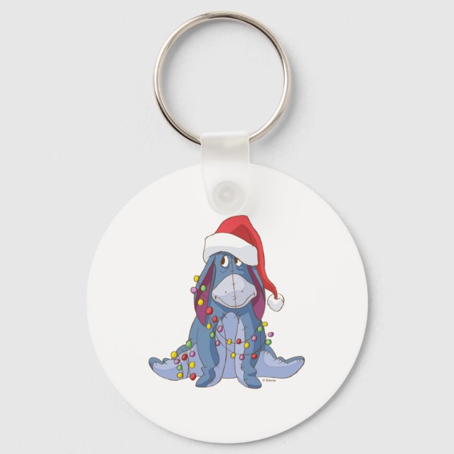 Eeyore Santa Claus  Key Ring (Front)