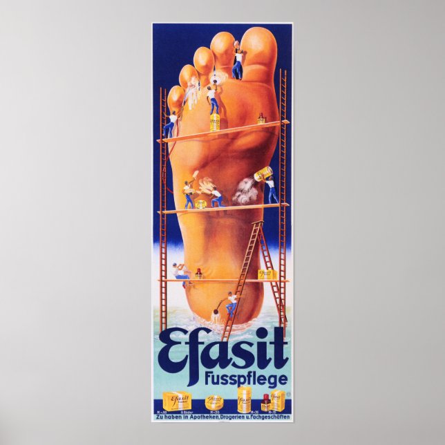 EFASIT Fusspflege Foot Cream Lotion Pedicure Ad Poster (Front)