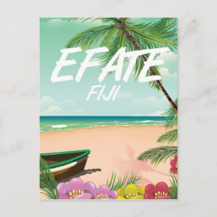 Efate Fiji Pacific travel poster Postcard