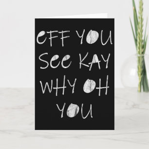 Eff You See Kay Why Oh U Skeleton Yoga  Card