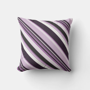 Effective Lilac Contemporary Diagonal Stripes Cushion