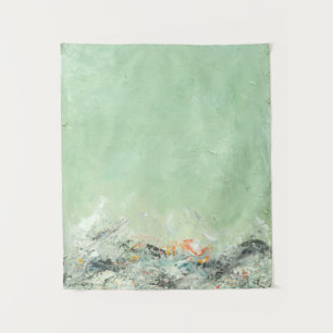 Effervesce - green minimalist abstract art tapestry