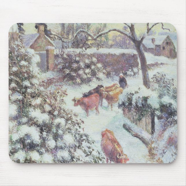 Effet de Neige a Montfoucault, 1882 Mouse Mat (Front)