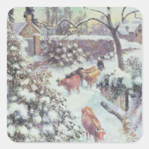 Effet de Neige a Montfoucault, 1882 Square Sticker