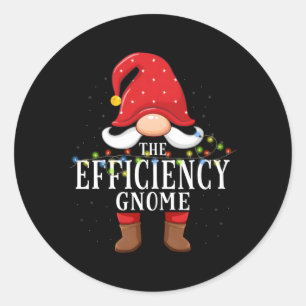 Efficiency Gnome Family Pajama Classic Round Sticker