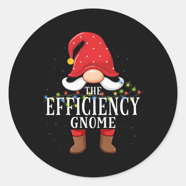 Efficiency Gnome Family Pajama Classic Round Sticker (Front)