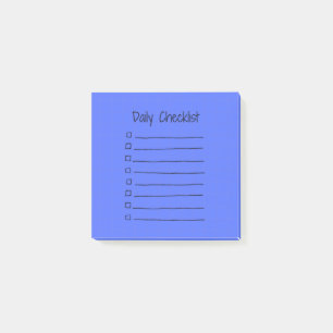 Efficient Daily Checklist Post-It Notes (Blue)
