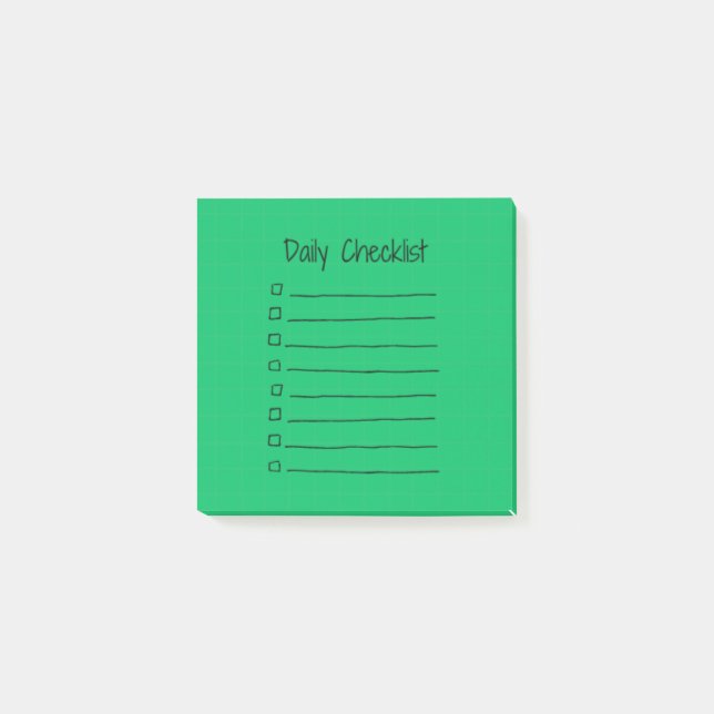 Efficient Daily Checklist Post-It Notes (green) (Front)