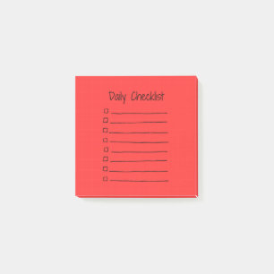 Efficient Daily Checklist Post-It Notes (red)